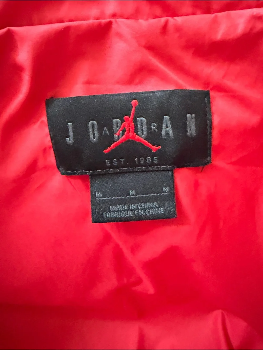 Jordan Men’s ' Black & Red Puffer Jacket with Hood